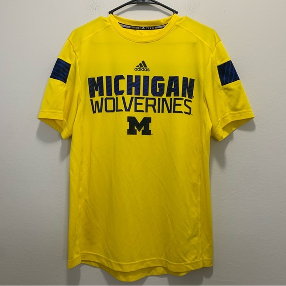 University of Michigan Wolverines Adidas Climalite Shirt Size Small - Picture 1 of 9